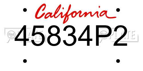 45834P2 California License Plate