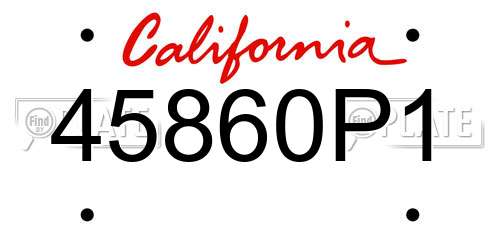 45860P1 California License Plate
