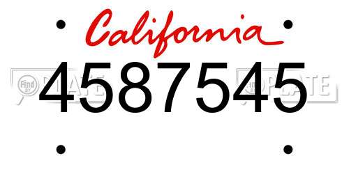 4587545 California License Plate