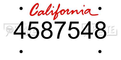 4587548 California License Plate