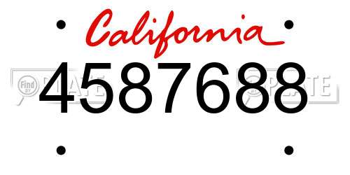 4587688 California License Plate
