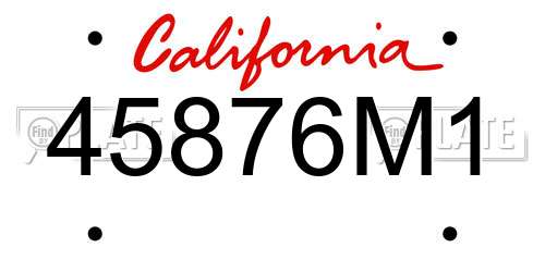 45876M1 California License Plate