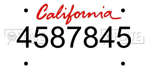 4587845 California License Plate