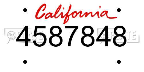 4587848 California License Plate