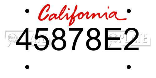 45878E2 California License Plate