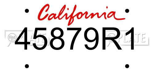 45879R1 California License Plate