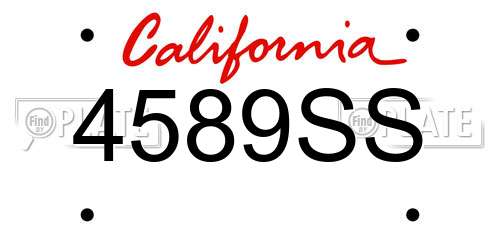 4589SS California License Plate