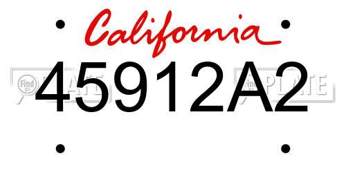 45912A2 California License Plate