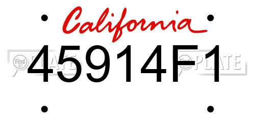 45914F1 California License Plate