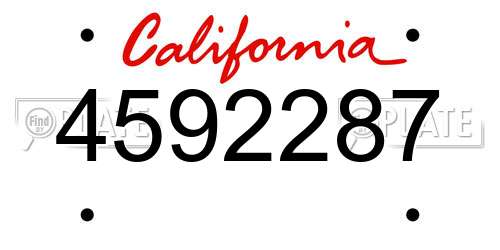 4592287 California License Plate