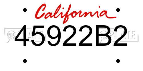 45922B2 California License Plate