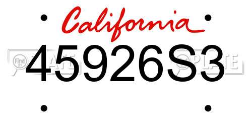 45926S3 California License Plate