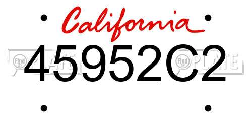 45952C2 California License Plate
