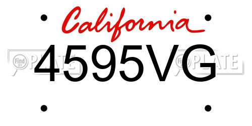 4595VG California License Plate