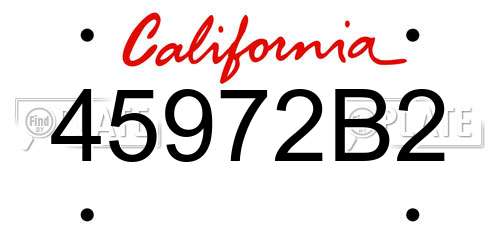 45972B2 California License Plate
