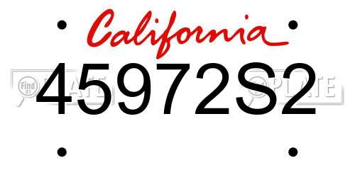 45972S2 California License Plate