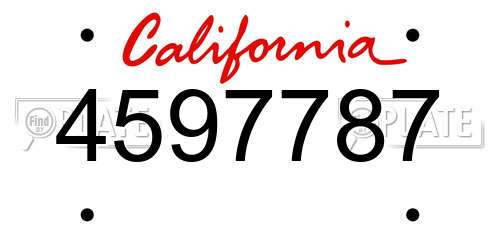 4597787 California License Plate