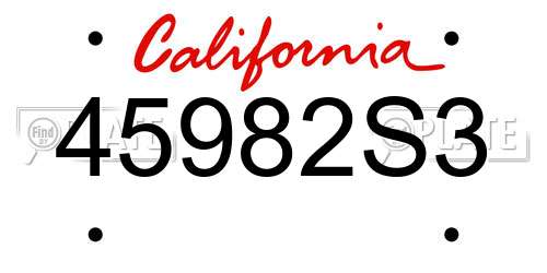 45982S3 California License Plate