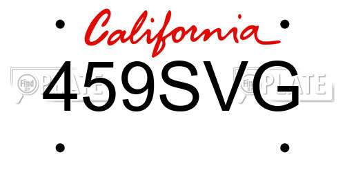 459SVG California License Plate
