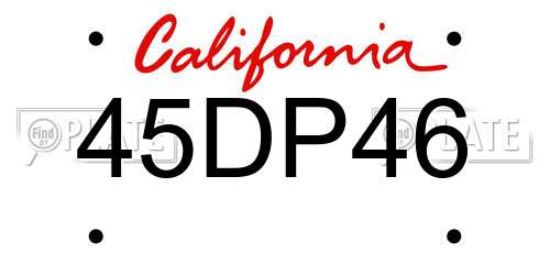 45DP46 California License Plate