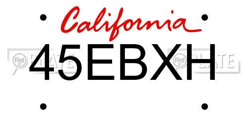 45EBXH California License Plate