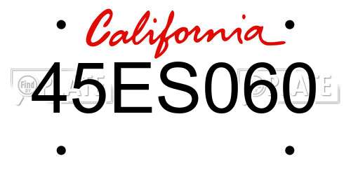 45ES060 California License Plate
