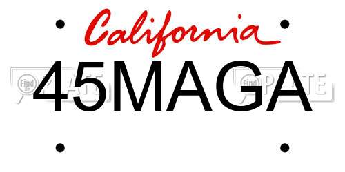 45MAGA California License Plate