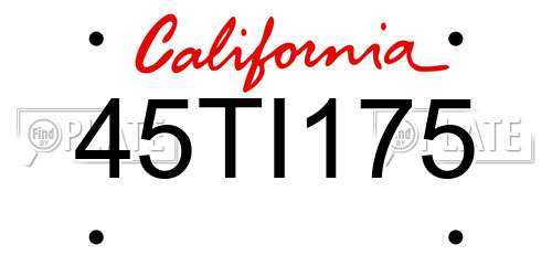 45TI175 California License Plate