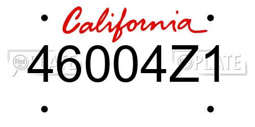 46004Z1 California License Plate