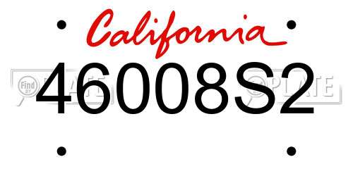 46008S2 California License Plate