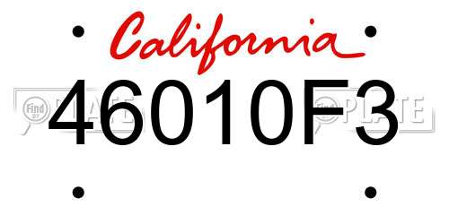 46010F3 California License Plate