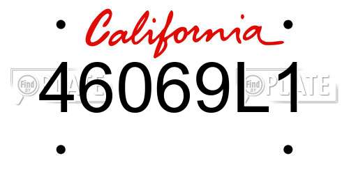 46069L1 California License Plate