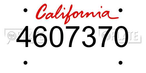 4607370 California License Plate