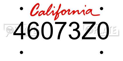 46073Z0 California License Plate