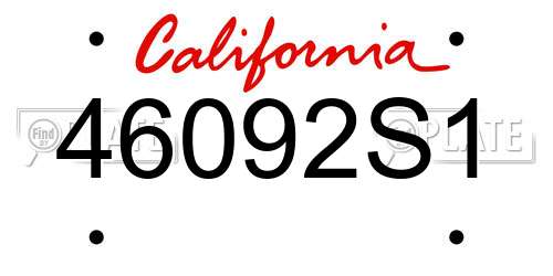 46092S1 California License Plate