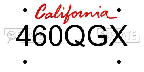 460QGX California License Plate