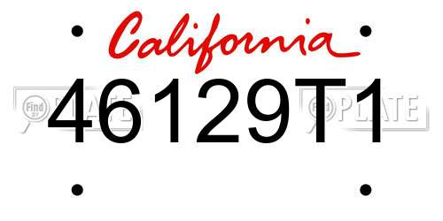 46129T1 California License Plate