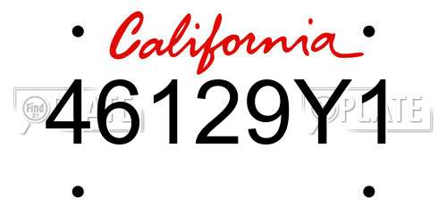 46129Y1 California License Plate