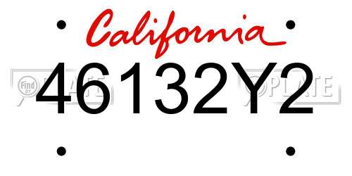 46132Y2 California License Plate