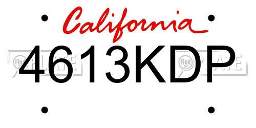 4613KDP California License Plate