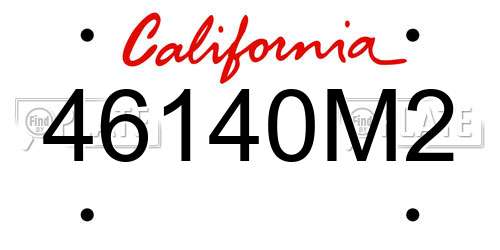 46140M2 California License Plate