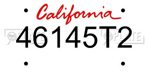 46145T2 California License Plate