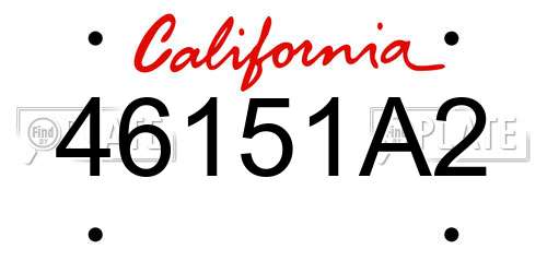 46151A2 California License Plate