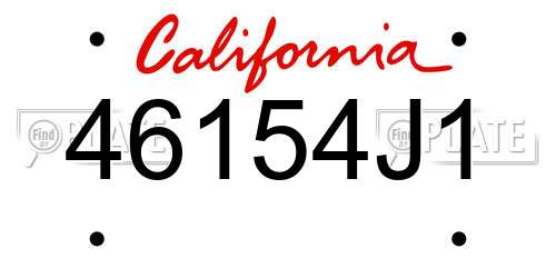 46154J1 California License Plate