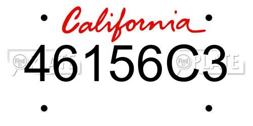 46156C3 California License Plate