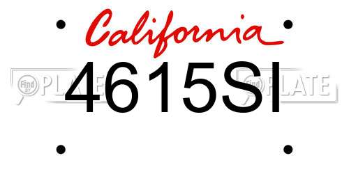 4615SI California License Plate