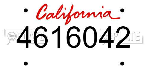 4616042 California License Plate
