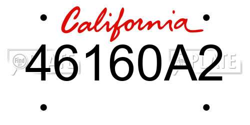 46160A2 California License Plate