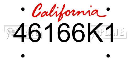 46166K1 California License Plate