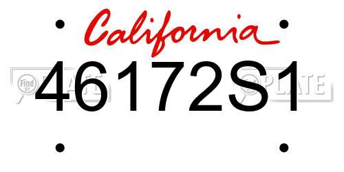 46172S1 California License Plate